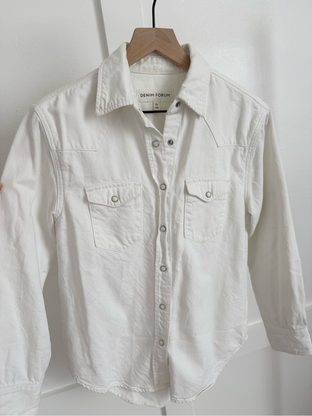 Aritzia Denim Forum White Denim Button Down Shirt
